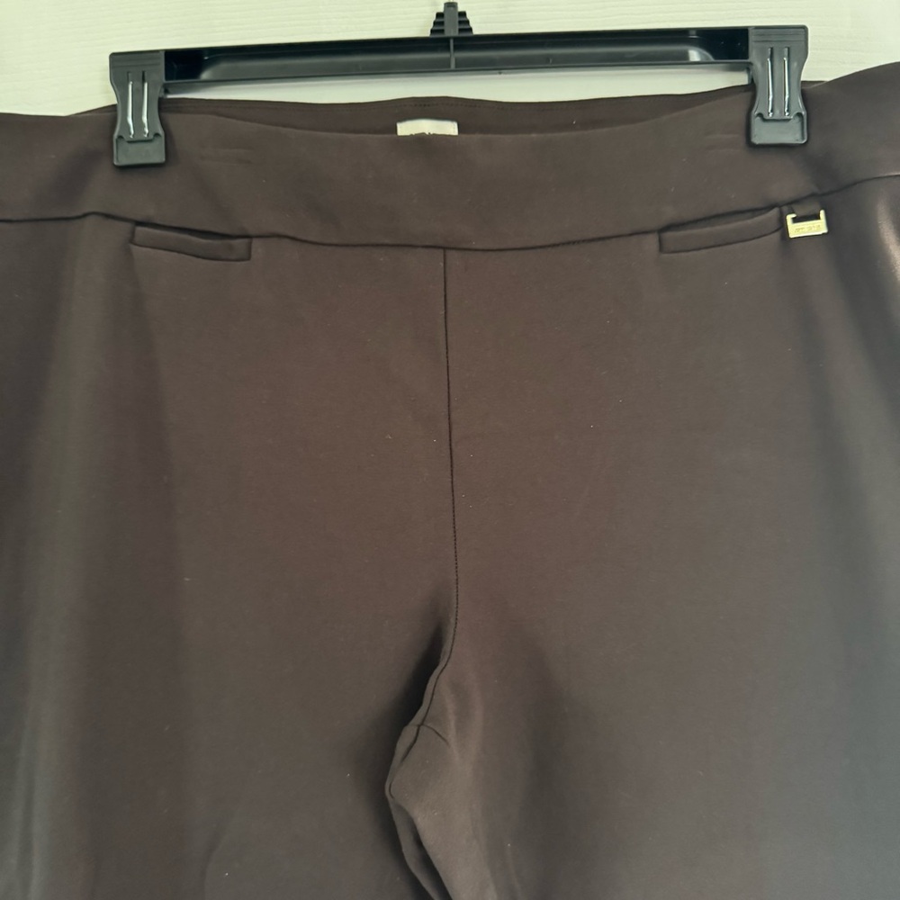 Anne Klein 🫐 Dark Brown Ponte Knit Ankle Pants - Picture 3 of 12